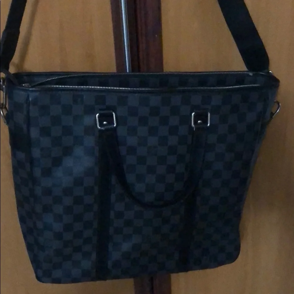 Louis Vuitton Black Checkered Laptop Bag
